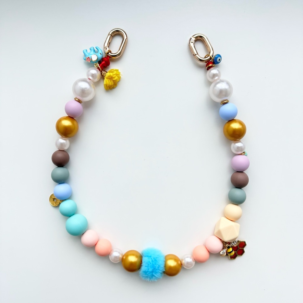 Custom Silicone Beaded phone or purse strap